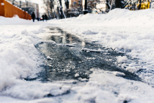 snow covered sidewalk